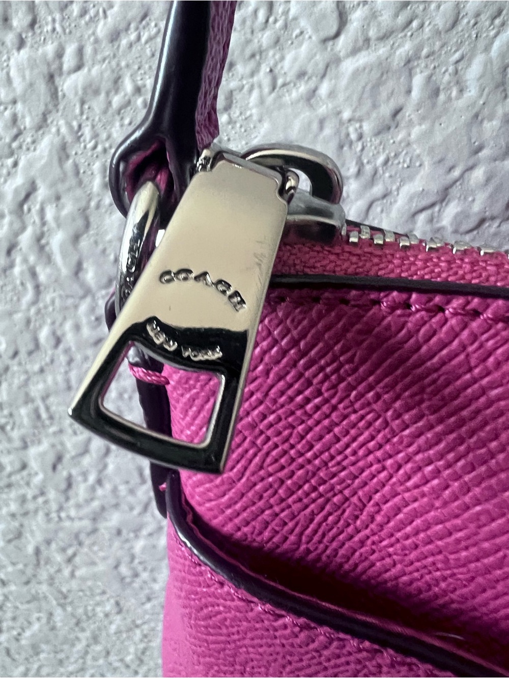 Coach F57788 Bright Fuschia/Saddle CRSGN LTH EW POP Crossbody w/matching wallet - Picture 11 of 16